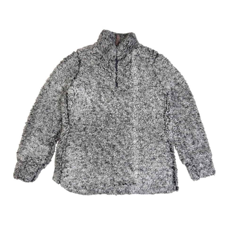 Weatherproof Sherpa Fleece Pullover Quarter Zip Grey Marl Gorpcore Cabin Cozy M